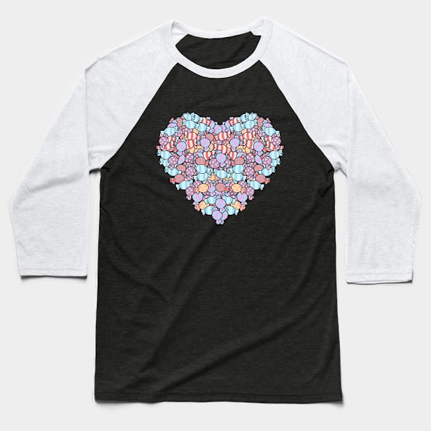 I love candy heart shape Baseball T-Shirt by Oricca